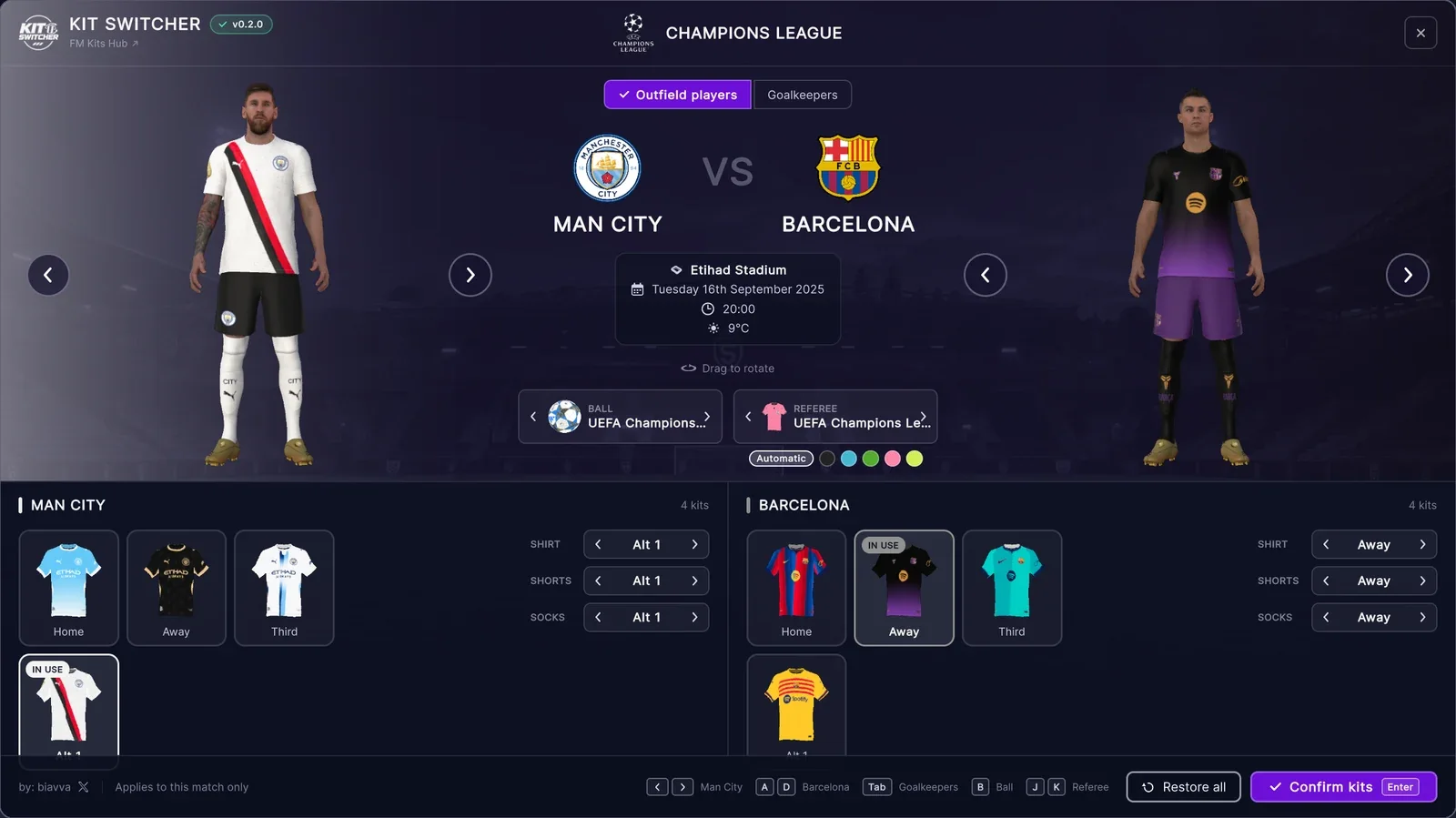 Equipaciones alternativas para choques de color